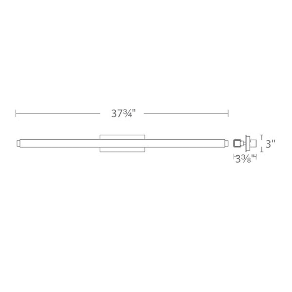 Mini Vogue LED Bath Bar- line drawing.