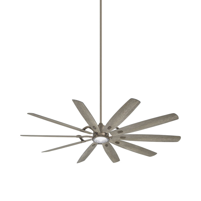Barn H20 Outdoor LED Ceiling Fan in Burnished Nickel.