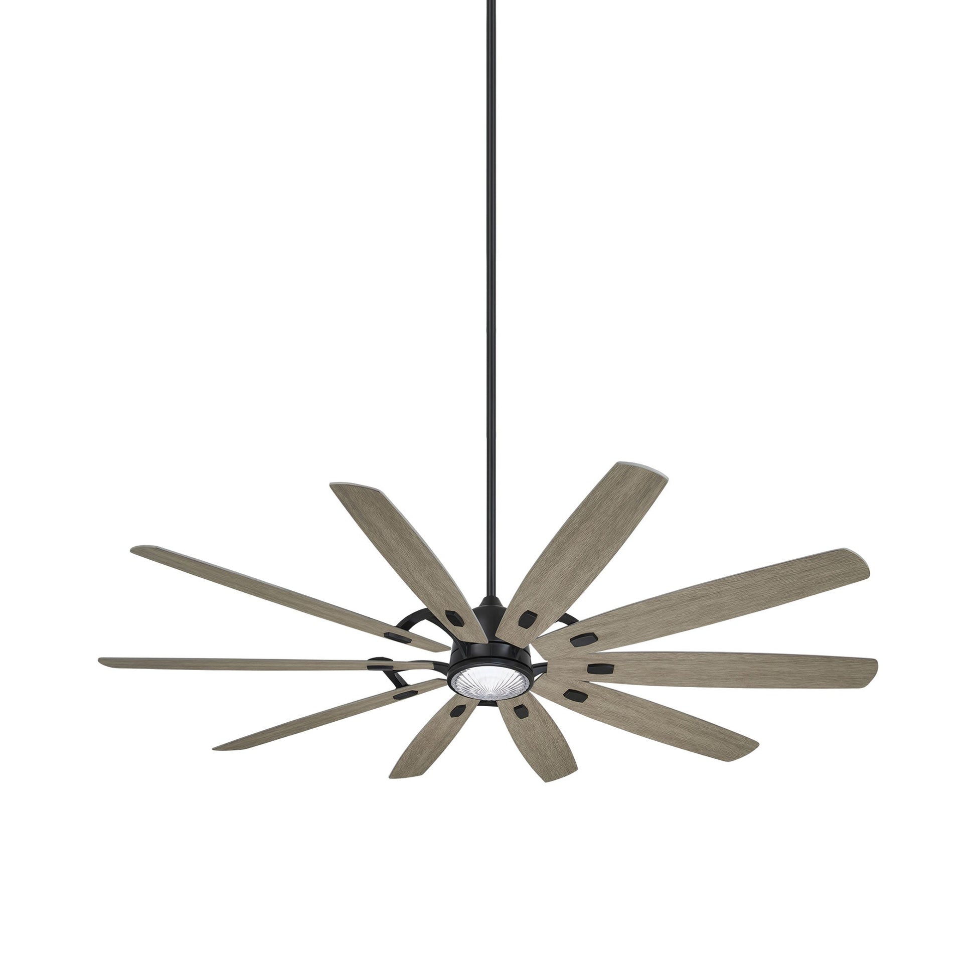 Barn H20 Outdoor LED Ceiling Fan in Coal/Seashore Grey.