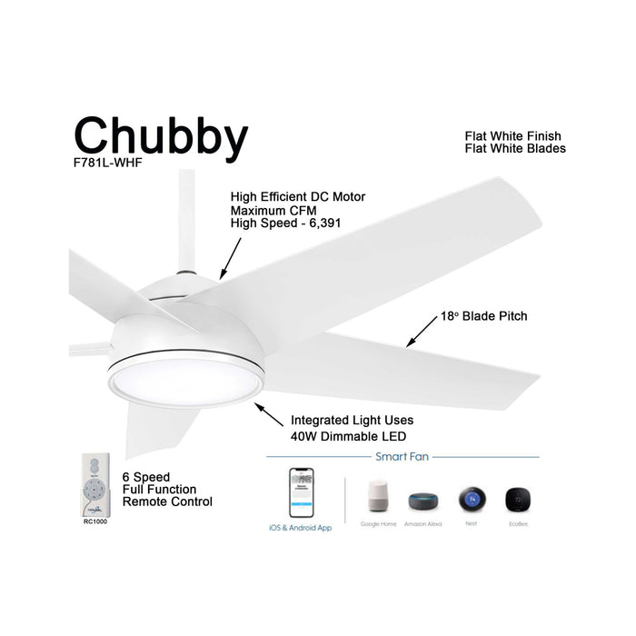 Chubby Outdoor LED Smart Ceiling Fan in Detail.