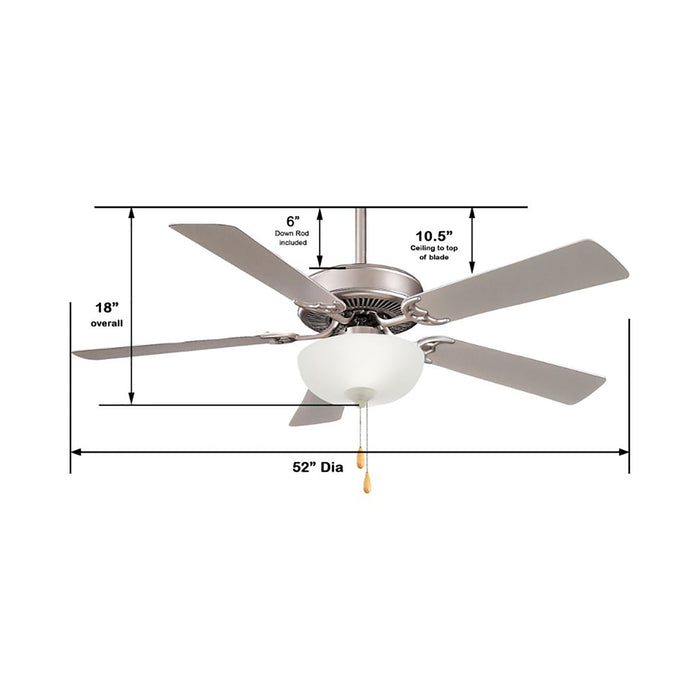 Contractor Uni-Pack LED Ceiling Fan - line drawing.