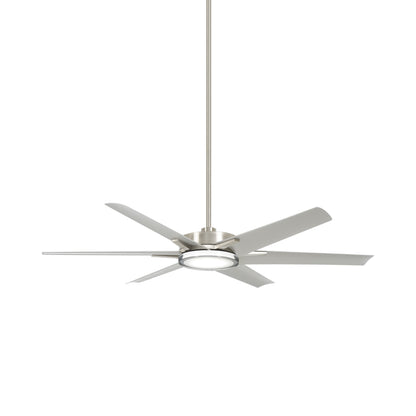 Deco LED Ceiling Fan in Brushed Nickel Wet.