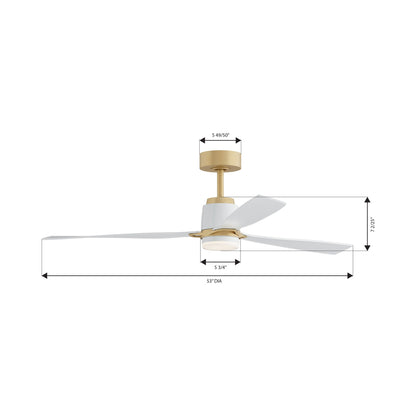 Foxden Smart LED Ceiling Fan - line drawing.