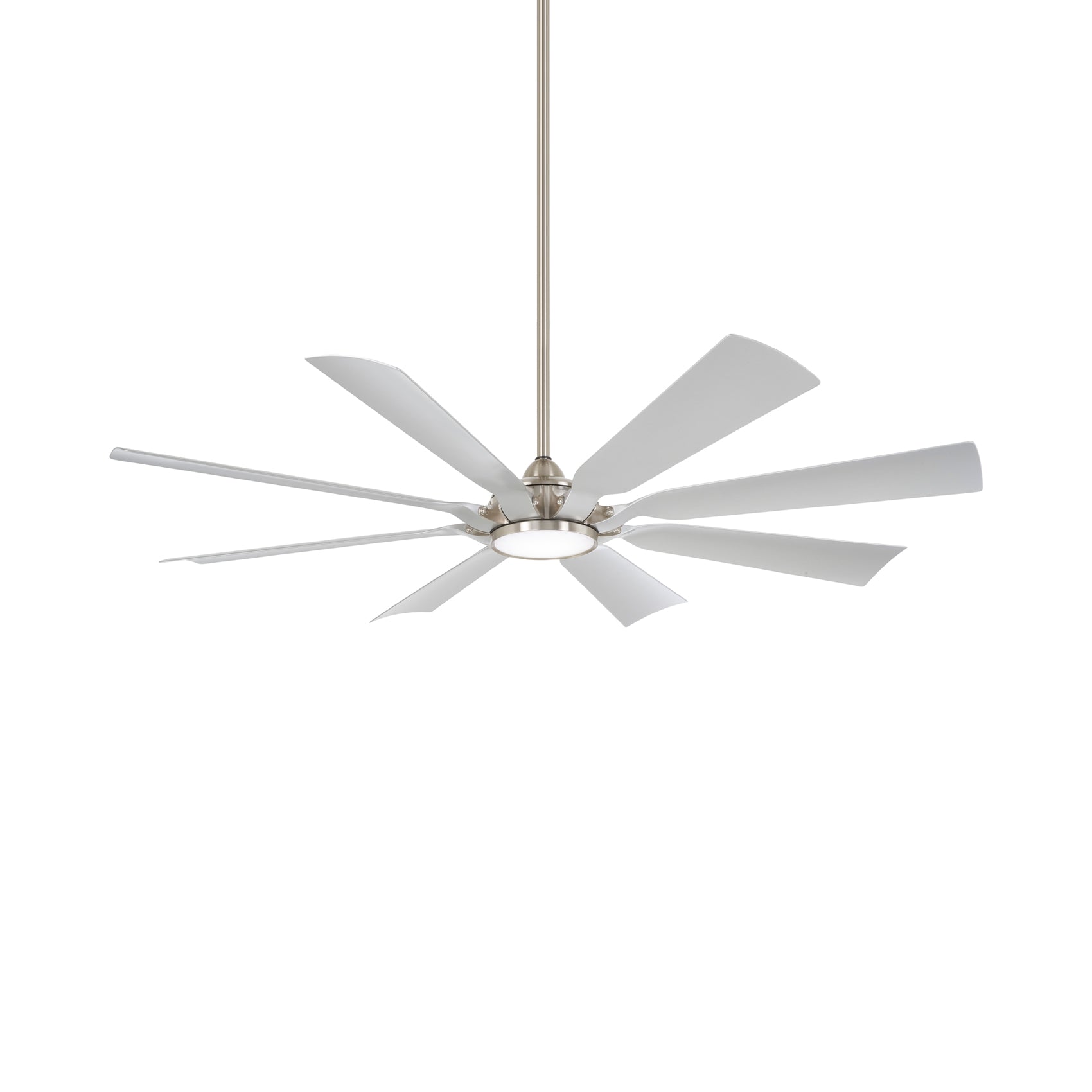 Future Outdoor LED Ceiling Fan in Brushed Nickel/Silver.