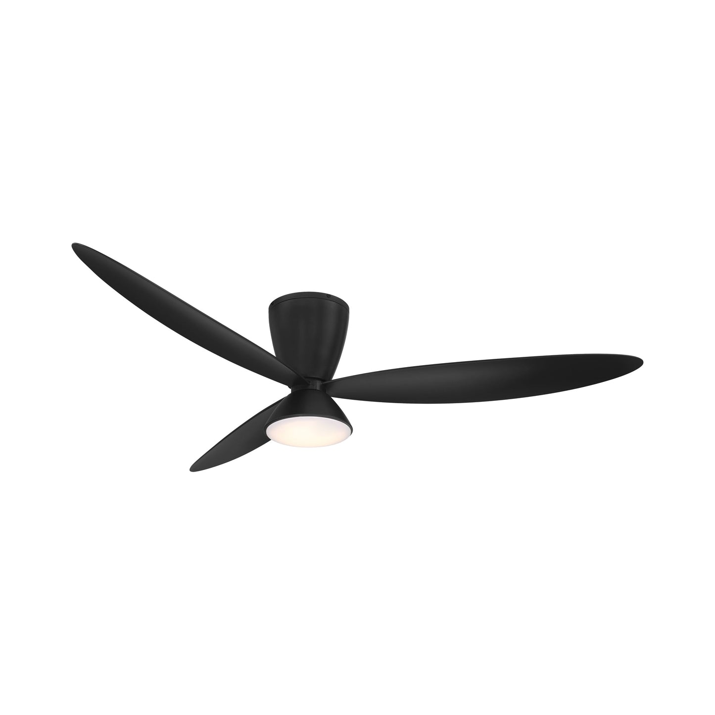 Hourglass Smart LED Ceiling Fan in Coal Black/Coal Black.