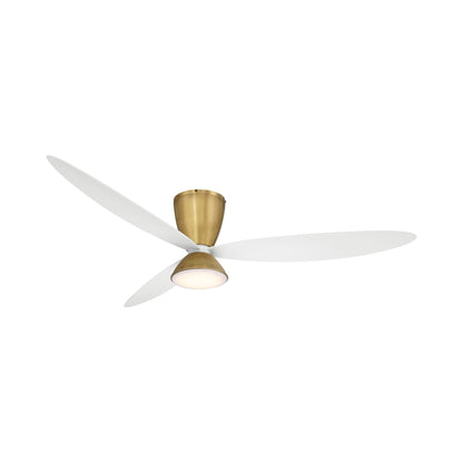 Hourglass Smart LED Ceiling Fan in Legacy Brass/Flat White.