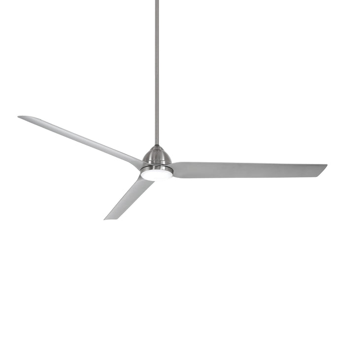 Java Xtreme Outdoor LED Ceiling Fan in Brushed Nickel.