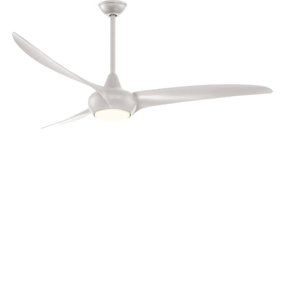 Light Wave LED Ceiling Fan in Silver (65-Inch).