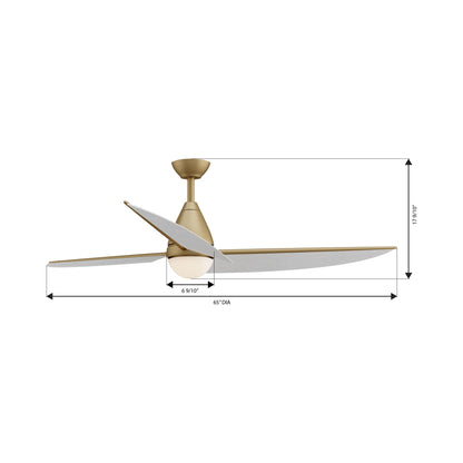 Lirden LED Ceiling Fan - line drawing.