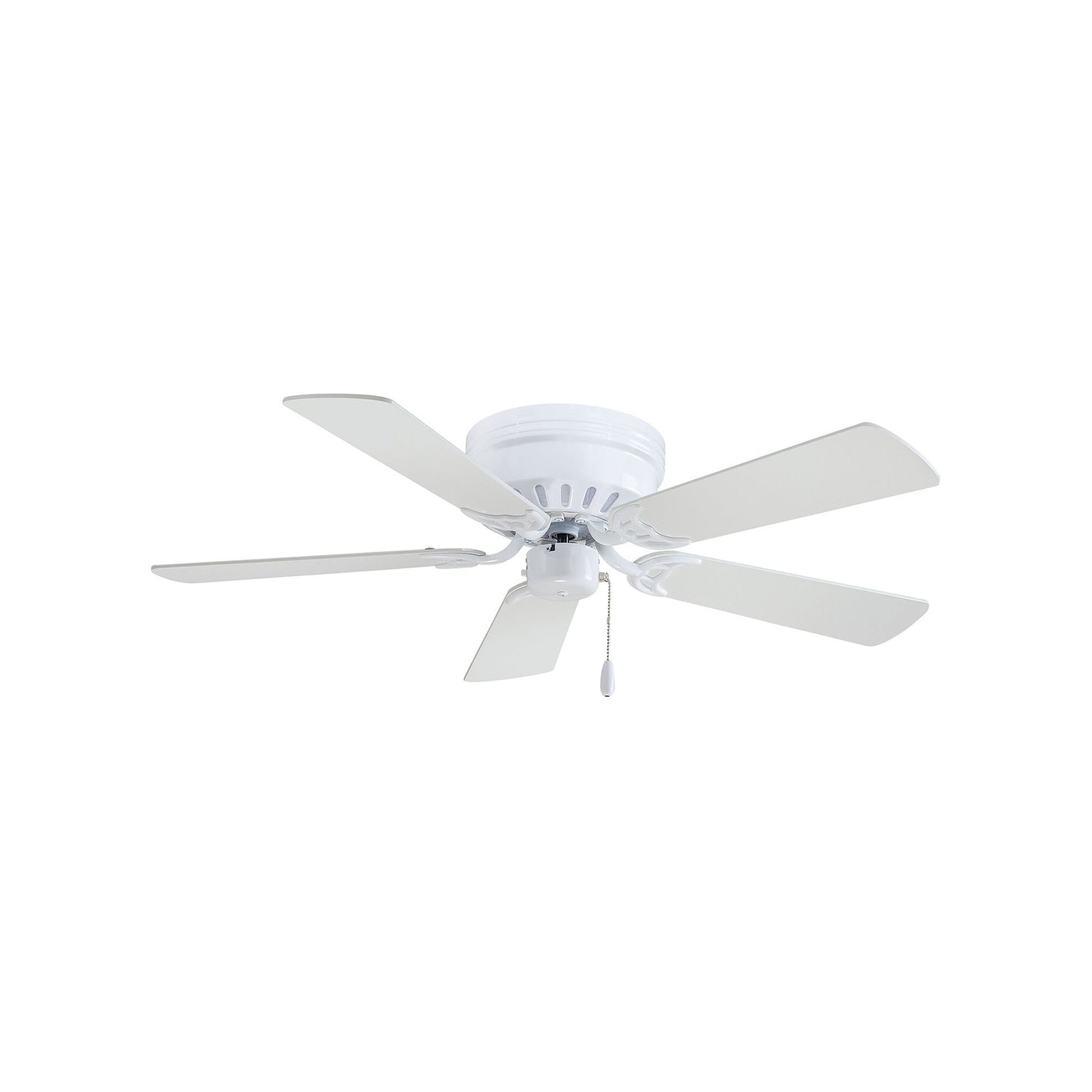 Mesa Flush Mount Ceiling Fan in White (52-Inch).