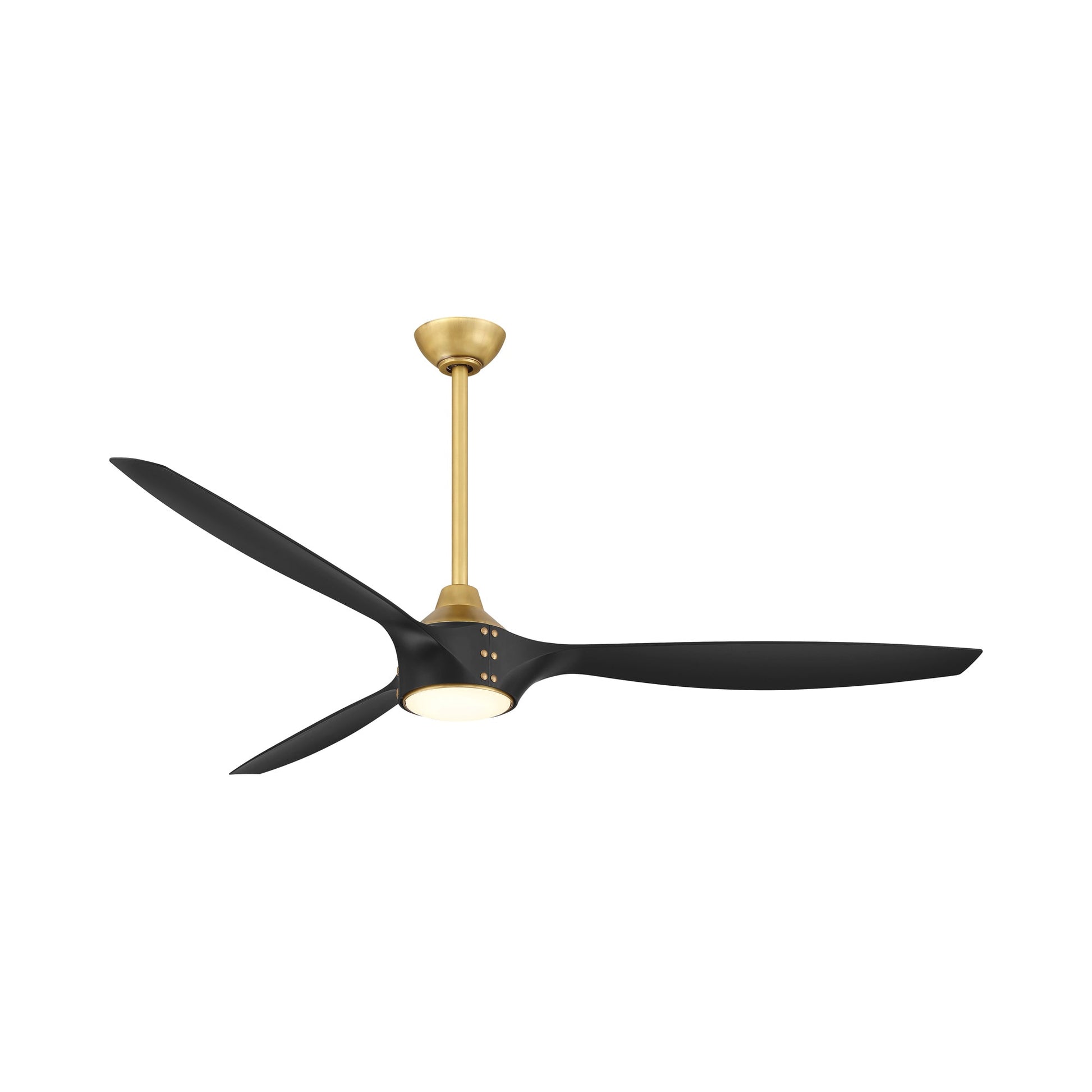 Pierce Smart LED Ceiling Fan in Legacy Brass/Coal Black (65-Inch).