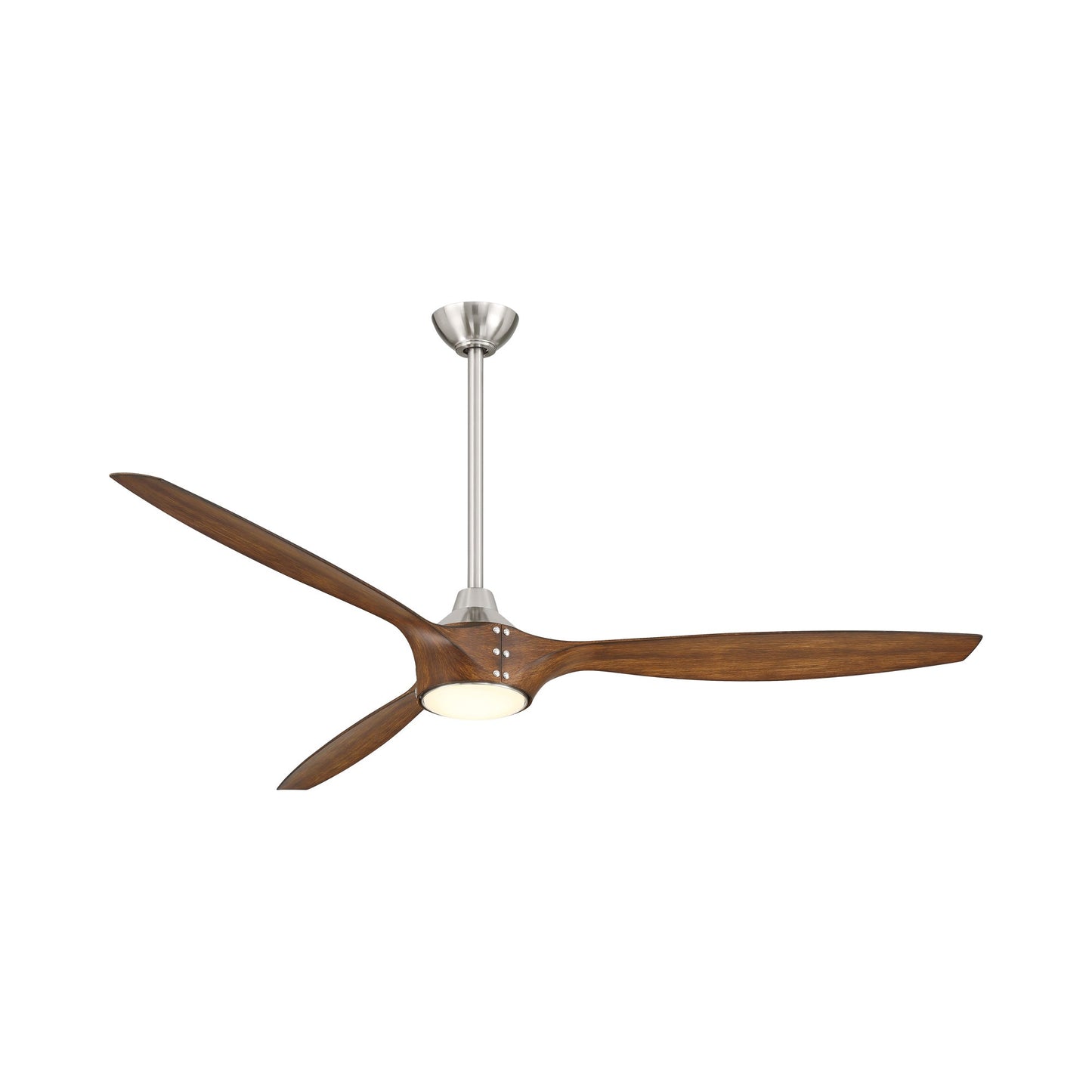 Pierce Smart LED Ceiling Fan in Brushed Nickel/Distressed Koa (65-Inch).