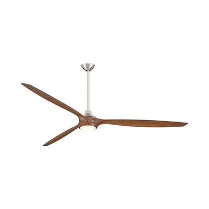 Pierce Smart LED Ceiling Fan in Brushed Nickel/Distressed Koa (84-Inch).