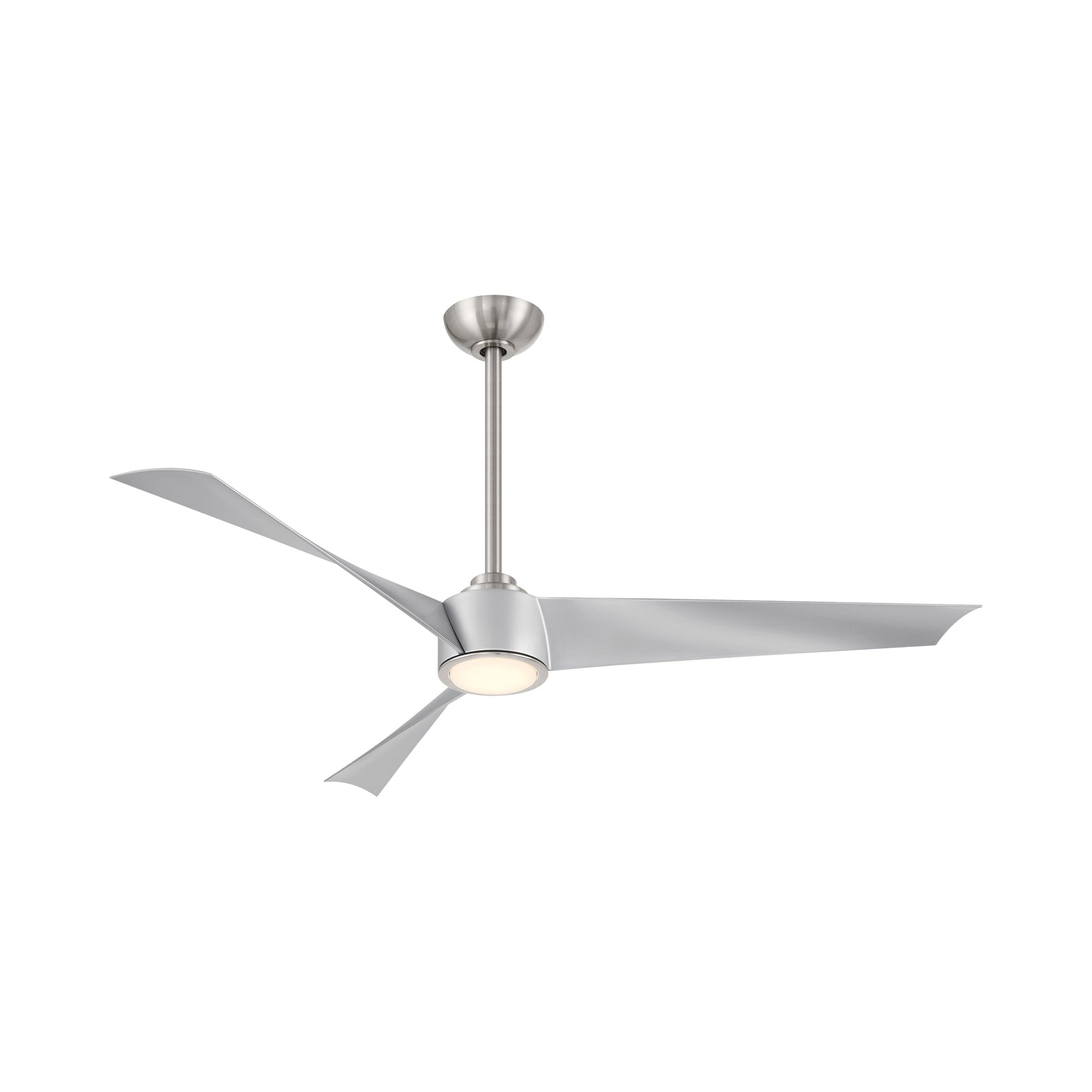 Pike LED Ceiling Fan in Brushed Nickel/Silver.