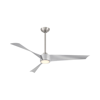 Pike LED Ceiling Fan in Brushed Nickel/Silver.