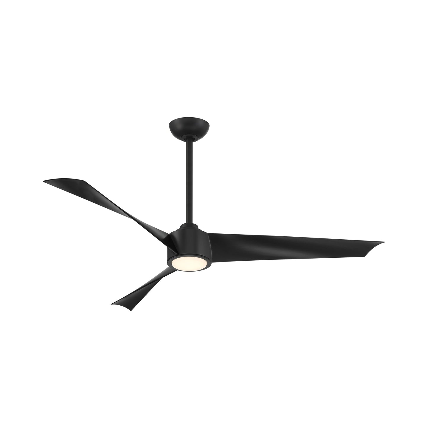 Pike LED Ceiling Fan in Coal Black/Coal Black.