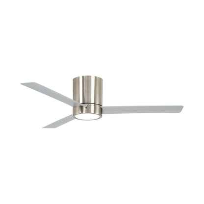 Roto LED Flush Mount Ceiling Fan in Brushed Nickel.