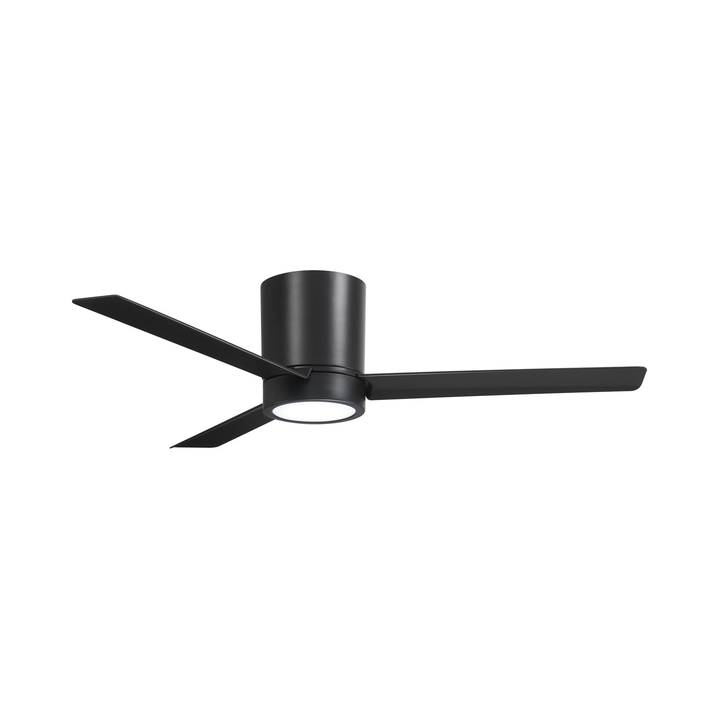 Roto LED Flush Mount Ceiling Fan in Coal Black.
