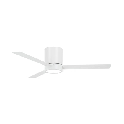 Roto LED Flush Mount Ceiling Fan in Flat White.