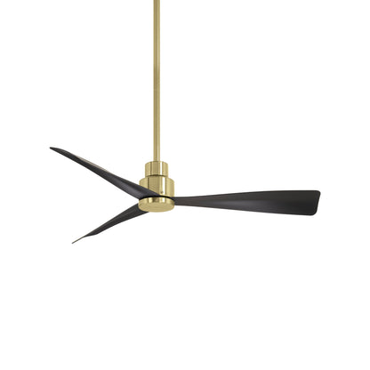 Simple Outdoor Ceiling Fan in Soft Brass/Coal (44-Inch).