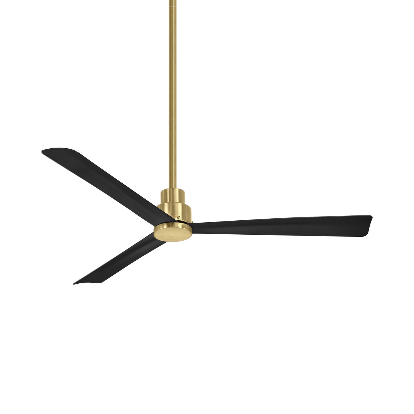 Simple Outdoor Ceiling Fan in Soft Brass/Coal (52-Inch).