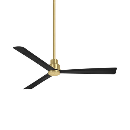 Simple Outdoor Ceiling Fan in Soft Brass/Coal (52-Inch).