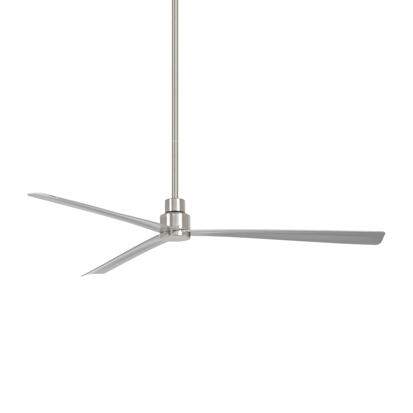 Simple Outdoor Ceiling Fan in Brushed Nickel/Silver (65-Inch).
