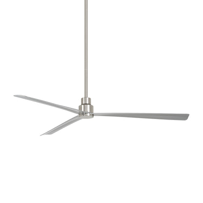 Simple Outdoor Ceiling Fan in Brushed Nickel/Silver (65-Inch).