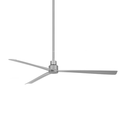 Simple Outdoor Ceiling Fan in Silver/Silver (65-Inch).
