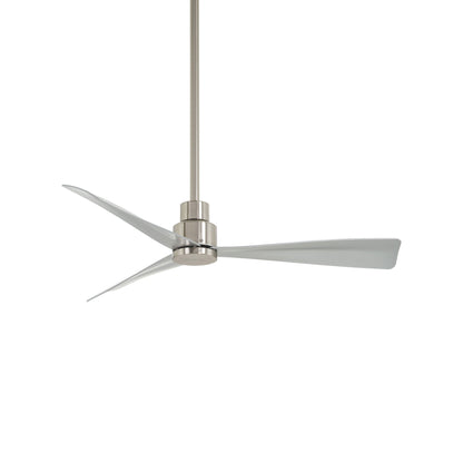 Simple Outdoor Ceiling Fan in Brushed Nickel/Silver (44-Inch).
