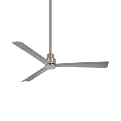 Simple Outdoor Ceiling Fan in Brushed Nickel/Silver (52-Inch).