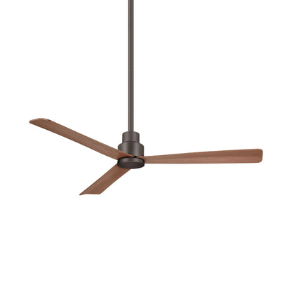 Simple Outdoor Ceiling Fan in Oil Rubbed Bronze/Maple (52-Inch).