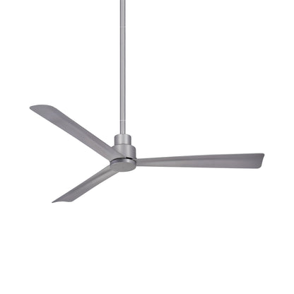 Simple Outdoor Ceiling Fan in Silver/Silver (52-Inch).
