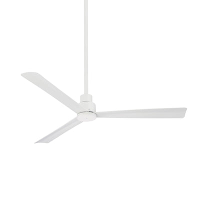 Simple Outdoor Ceiling Fan in Flat White/Flat White (52-Inch).
