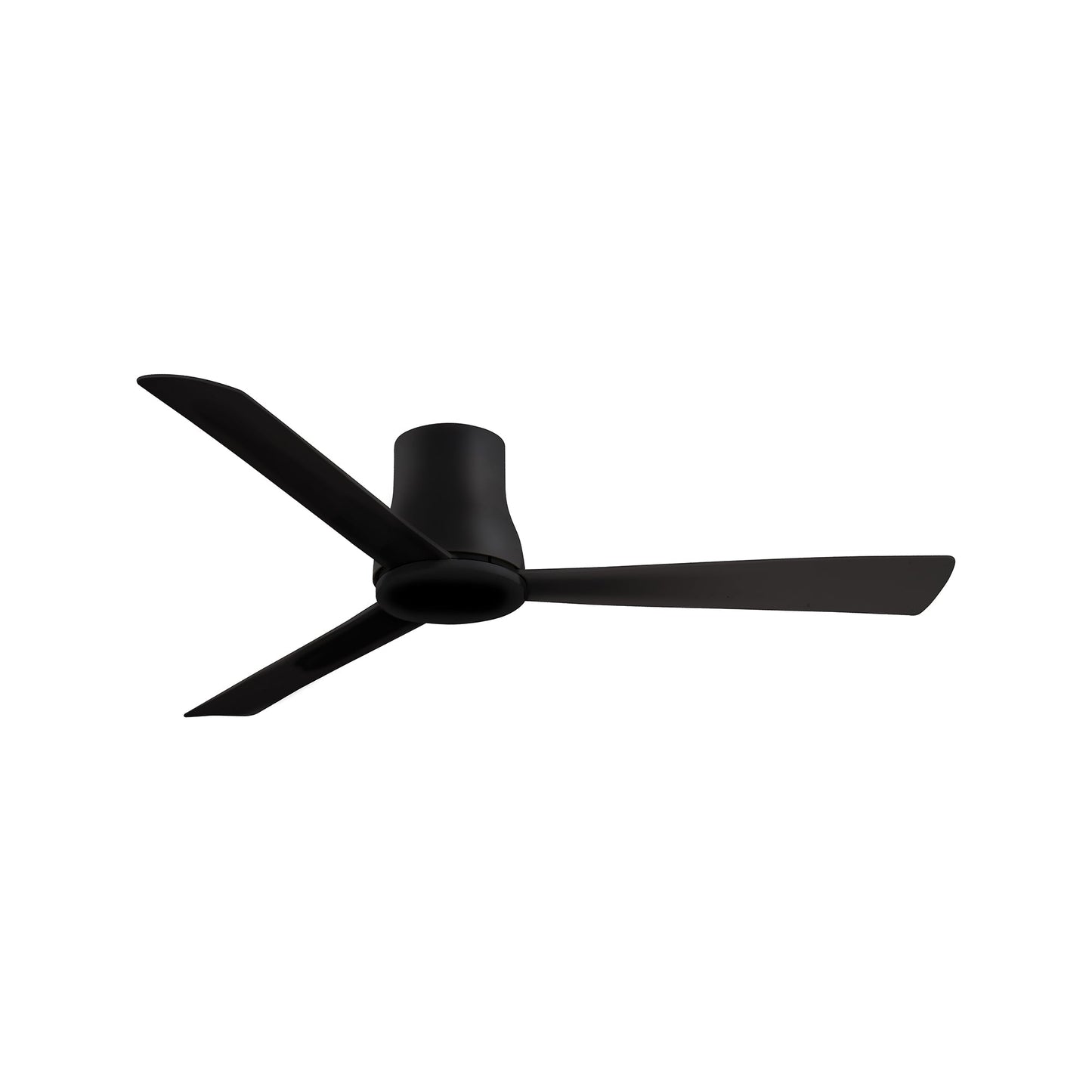 Simple Outdoor Flush Mount Ceiling Fan in Coal Black (52-Inch).