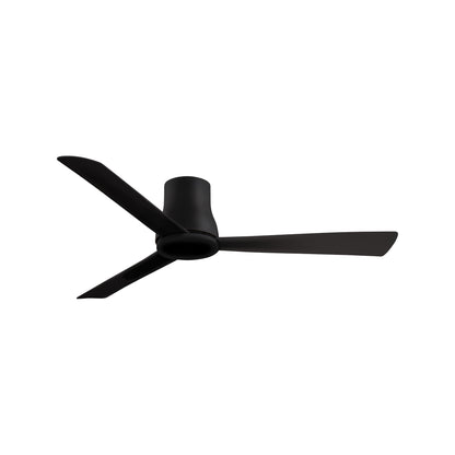 Simple Outdoor Flush Mount Ceiling Fan in Coal Black (52-Inch).