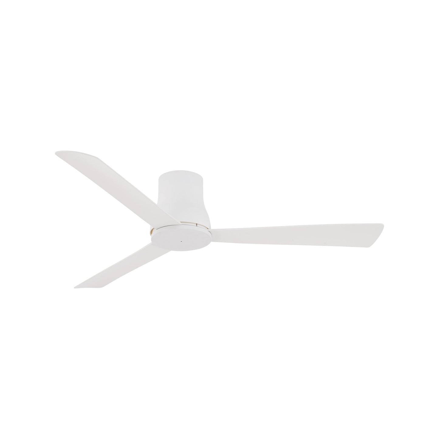 Simple Outdoor Flush Mount Ceiling Fan in Flat White (52-Inch).