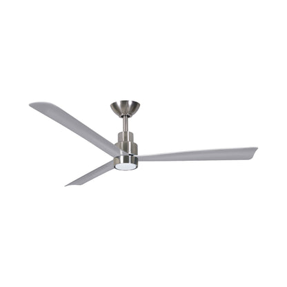 Simple Outdoor LED Ceiling Fan in Brushed Nickel Wet.
