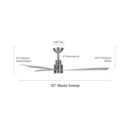 Simple Outdoor LED Ceiling Fan - line drawing.