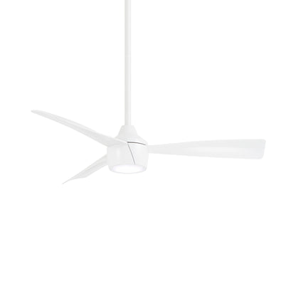 Skinnie Outdoor LED Ceiling Fan in Flat White (44-Inch).