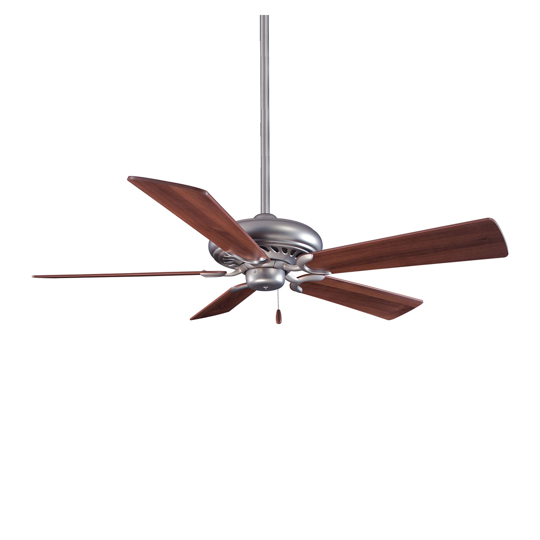 Supra Ceiling Fan in Brushed Steel/Dark Walnut (52-Inch).