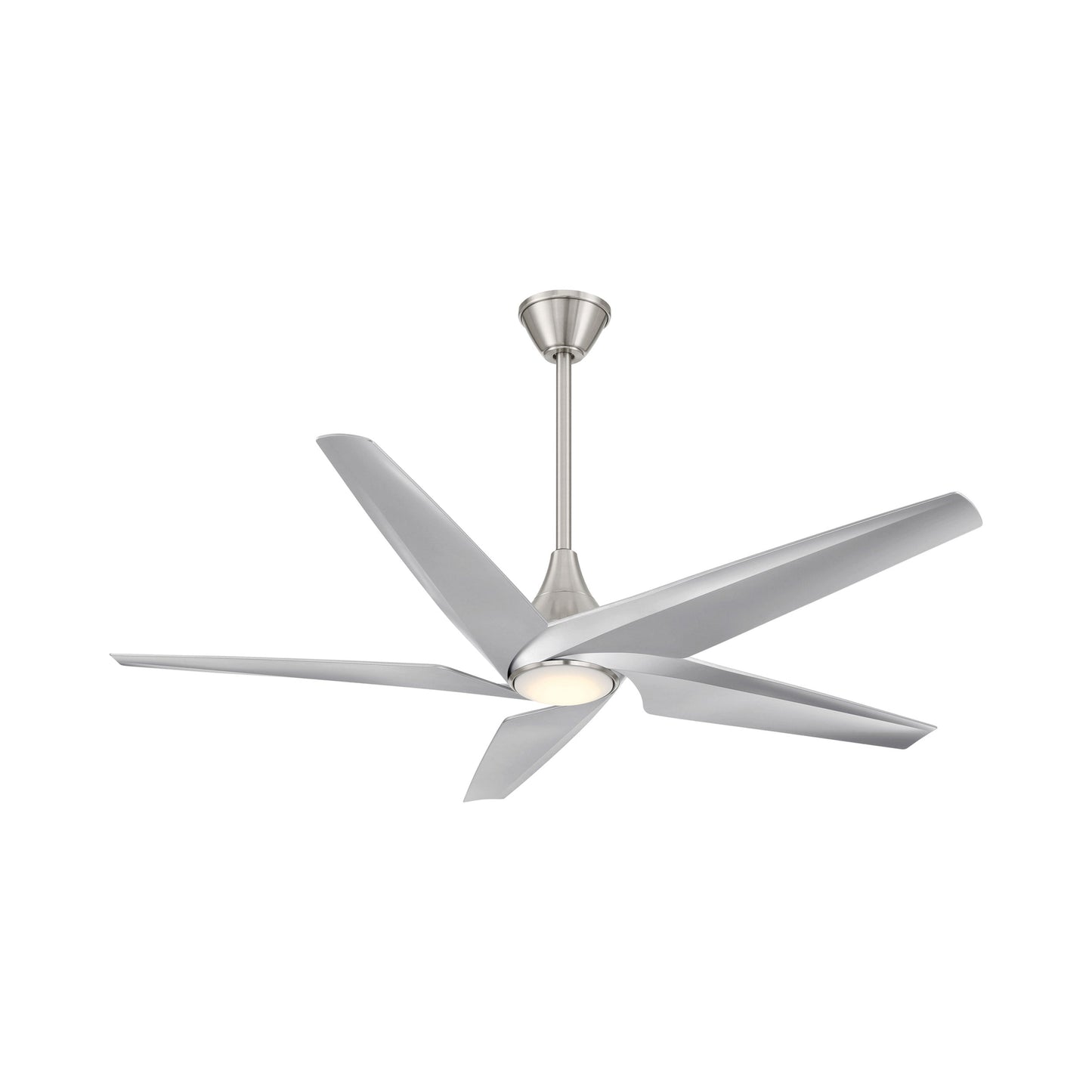 Switch Smart Dual LED Mount Ceiling Fan in Brushed Nickel/Silver.