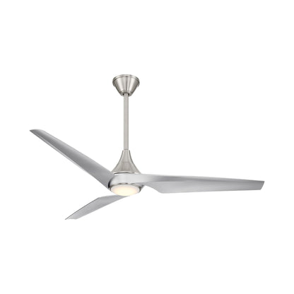 Switch Smart LED Ceiling Fan in Brushed Nickel/Silver.