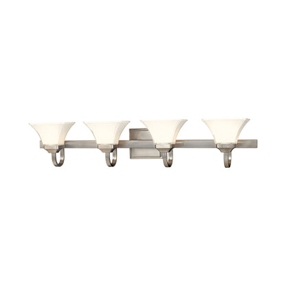 Agilis Bath Wall Light in Brushed Nickel (4-Light).