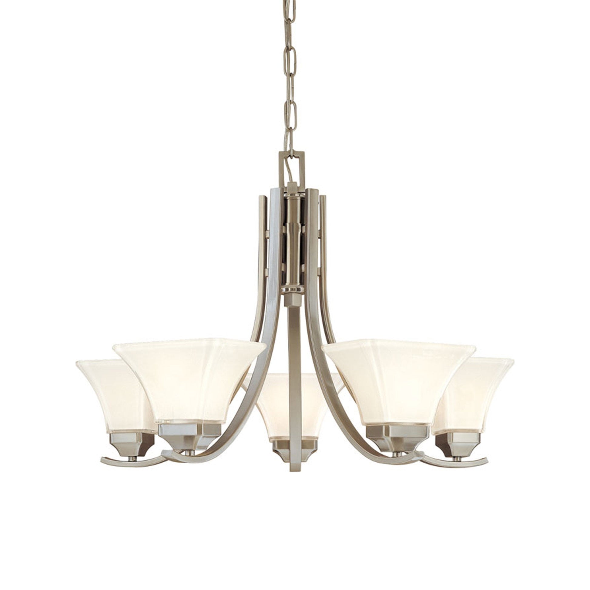 Agilis Chandelier in Brushed Nickel.
