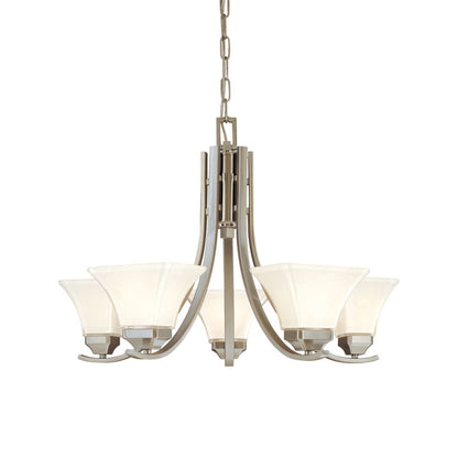 Agilis Chandelier in Brushed Nickel.