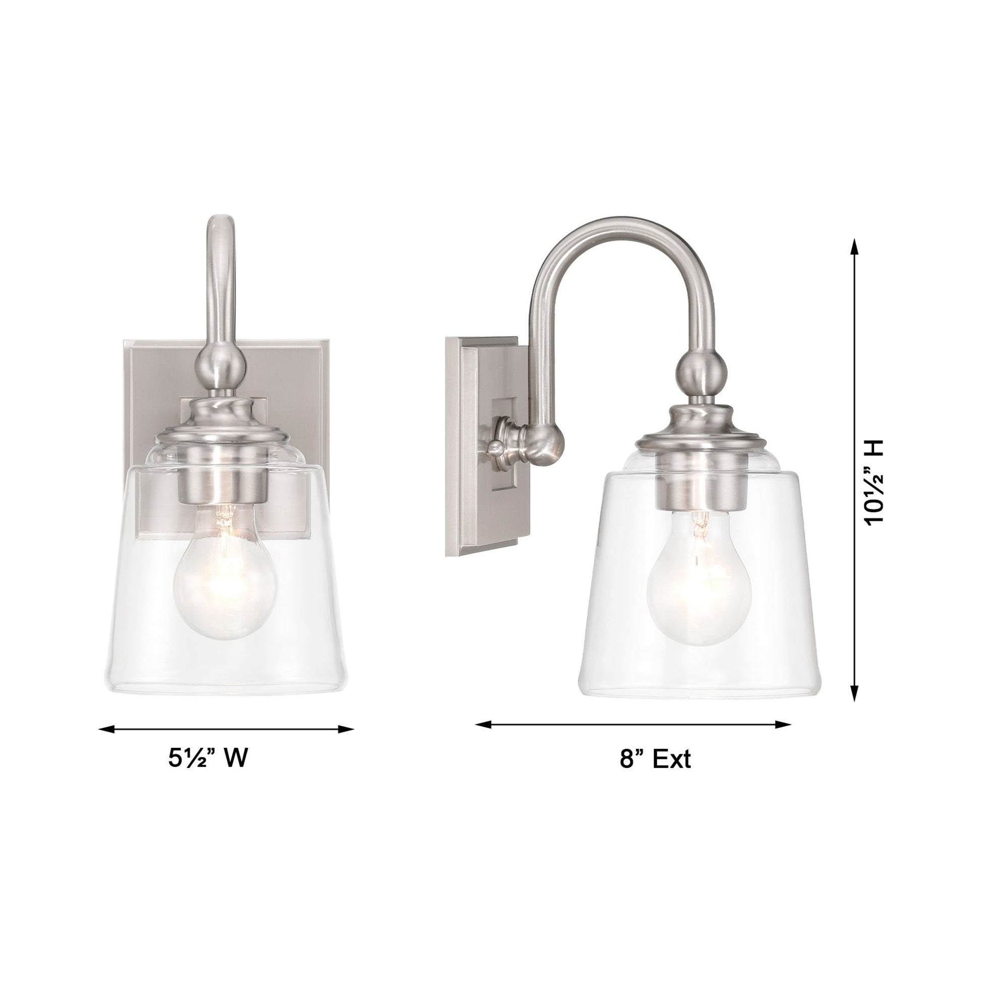 Antonia Bath Wall Light - line drawing.