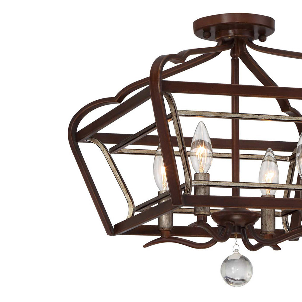 Astrapia Linear Semi Flush Mount Ceiling Light in Detail.