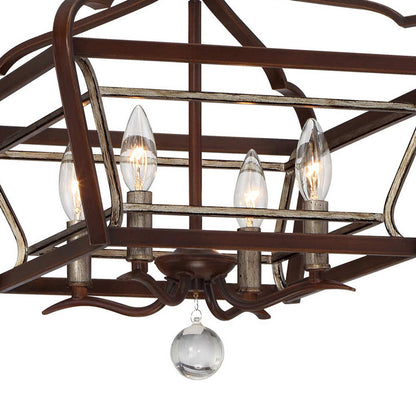 Astrapia Linear Semi Flush Mount Ceiling Light in Detail.