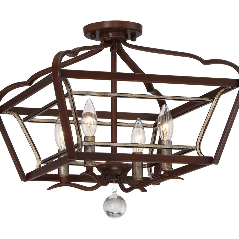 Astrapia Linear Semi Flush Mount Ceiling Light in Detail.